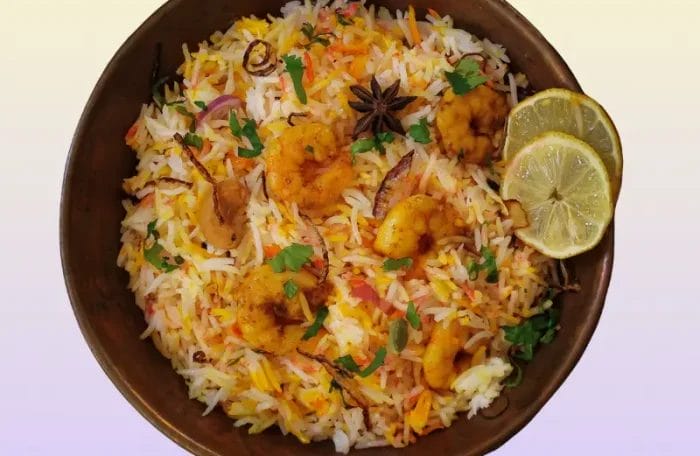 Hyderabadi Shrimp Biryani