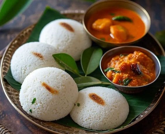 Idly With Sambar & Chutney