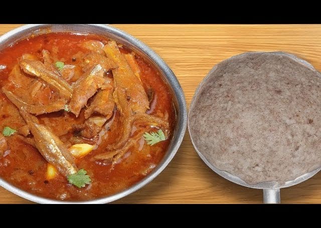 Raagi Kali with Dry Fish Curry